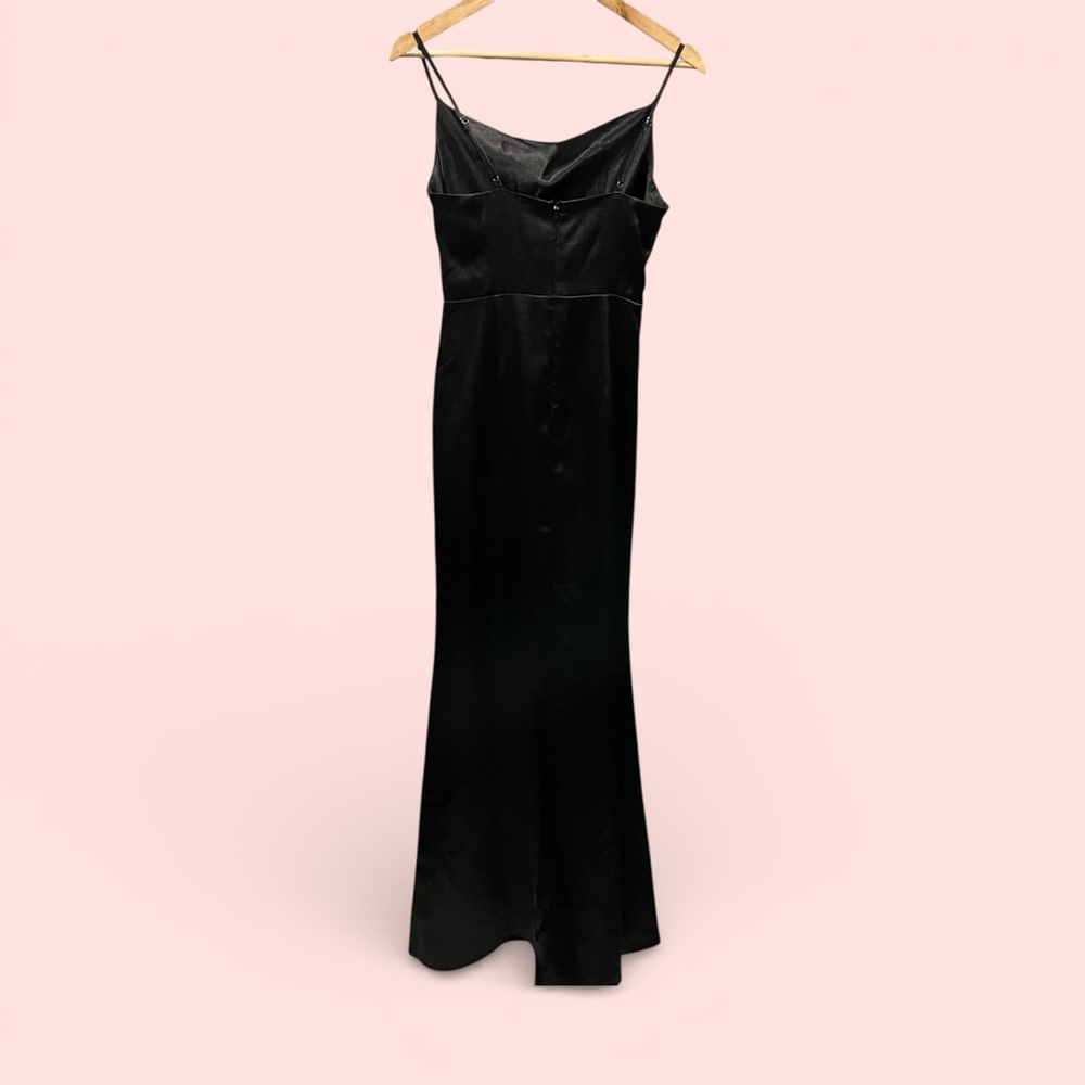 Sexy slinky black satin maxi ruched dress Birdie Grey Lydia whimsigoth mermaid - Picture 2 of 12